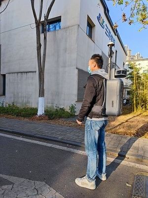 cuisinière de 120m tenue dans la main/radar à laser HiSLAM du sac à dos 3D pour la mesure de construction de façade